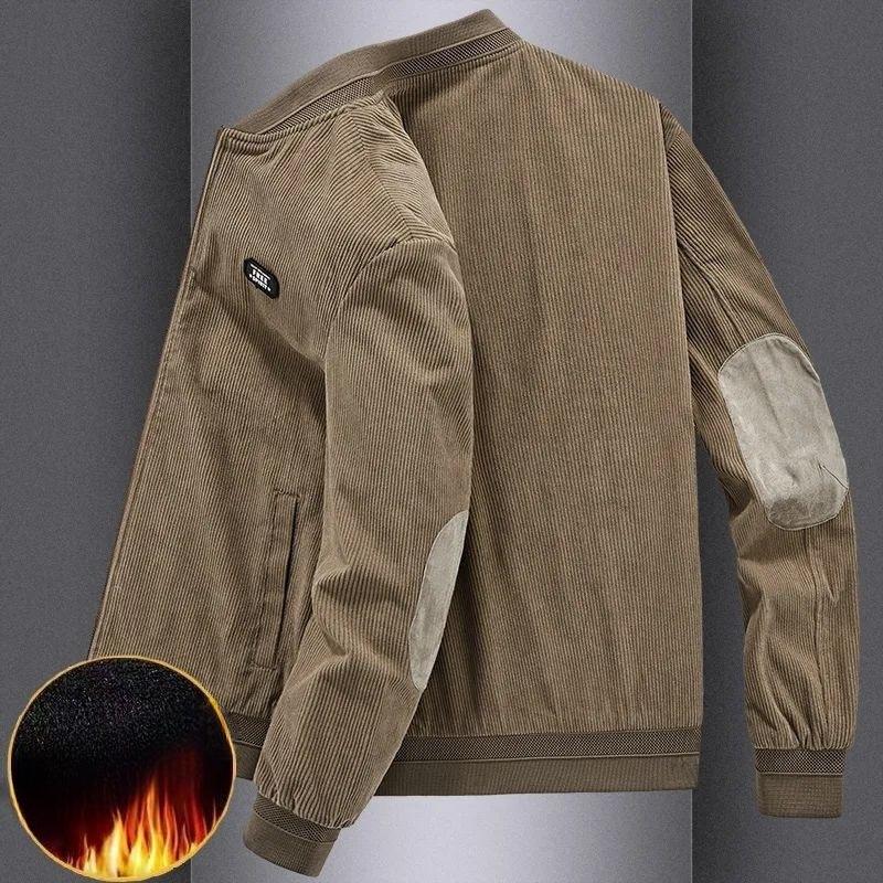 Jacket Men's Autumn and Winter New Work Clothes Loose Tops Men's Baseball Collar Retro Velvet Thickened Jacket Men