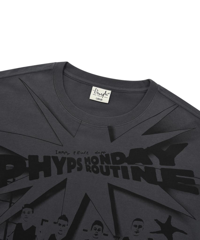 Physical Department Cartoon Basketball T-Shirt Blue Charcoal