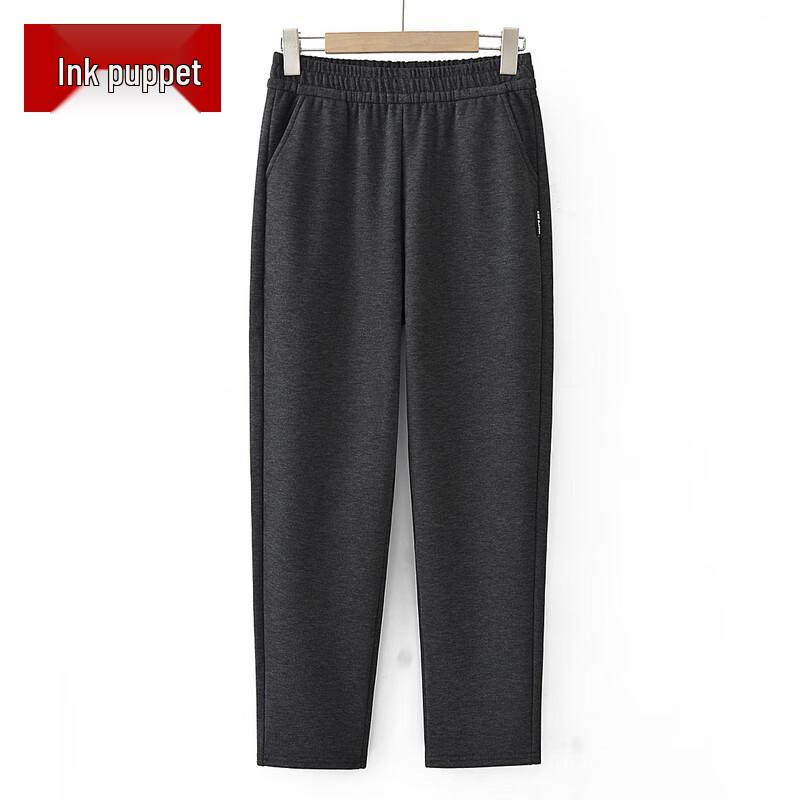 Damen Übergröße Fleecegefütterte High-Waist Straight-Leg Hose