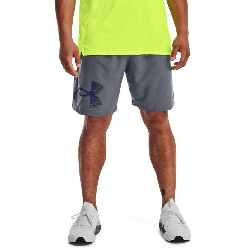 Under Armour Logo Printed Elastic Waist Training Sports Shorts Men Bottoms Gray 1377139-012