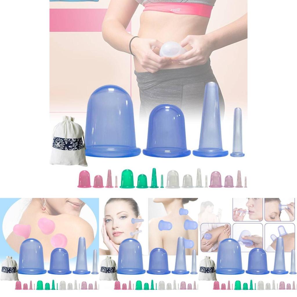 High-quality Silicone Cupping Set For Home Use Vacuum Press Massage Cups 7-piece Set