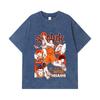 275 GSM Washed T-shirts 100% Cotton Slam Dunk V4 Mitsui Print Unisex Heavy Cotton T Shirt