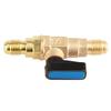1 4SAE Air Conditioning Refrigerator Tools Refrigerant Control Valve Fitting Adapter   Ball Valve