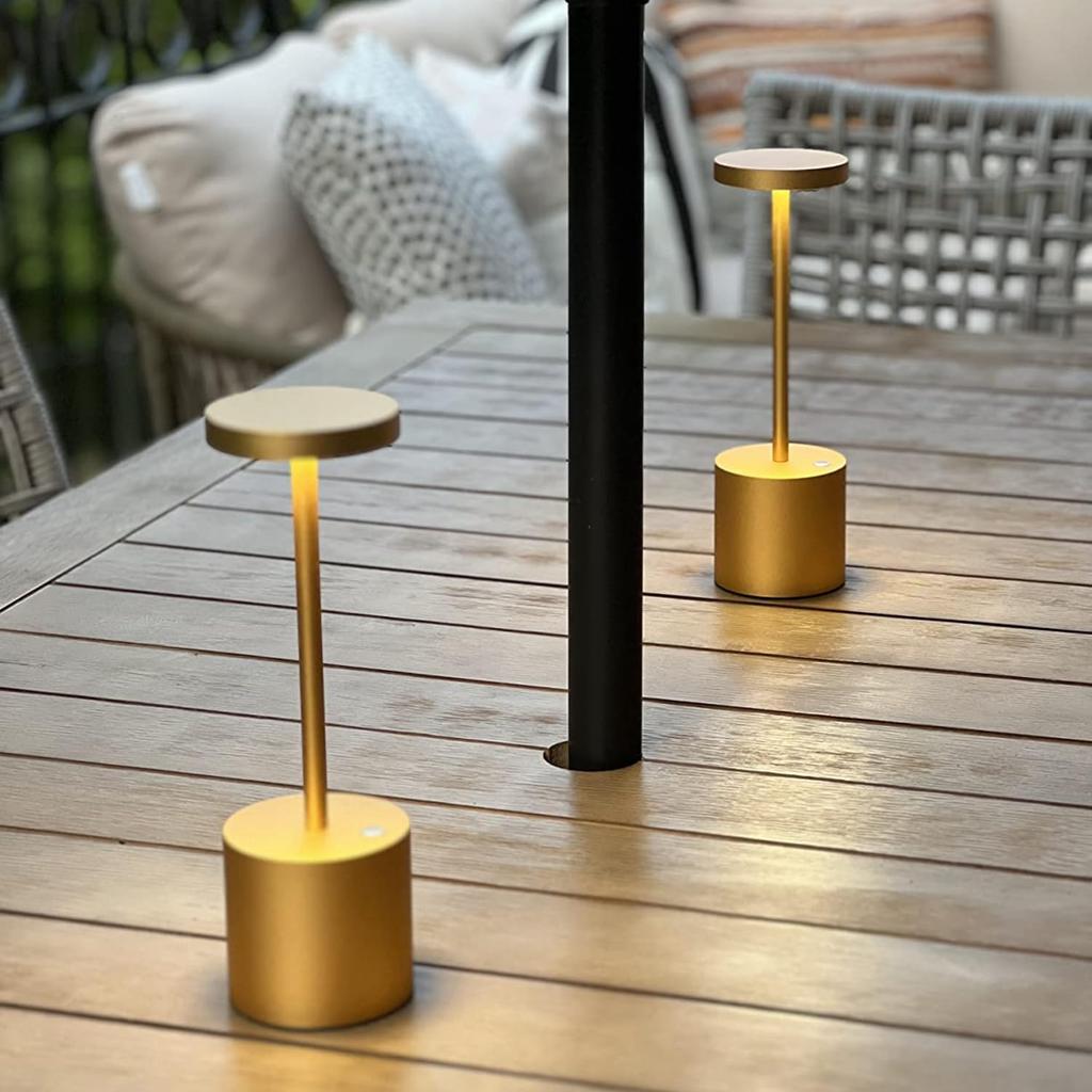 Upgraded Cordless Table Lamp, 5000mAh Rechargeable Battery, IP54 Waterproof, Aluminum Alloy, 3 Color Modes Stepless Dimming Up To 40 Hours, for