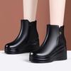 Winter new retro thick-soled wedge comfortable middle-aged mother cotton boots women's velvet warm snow boots
