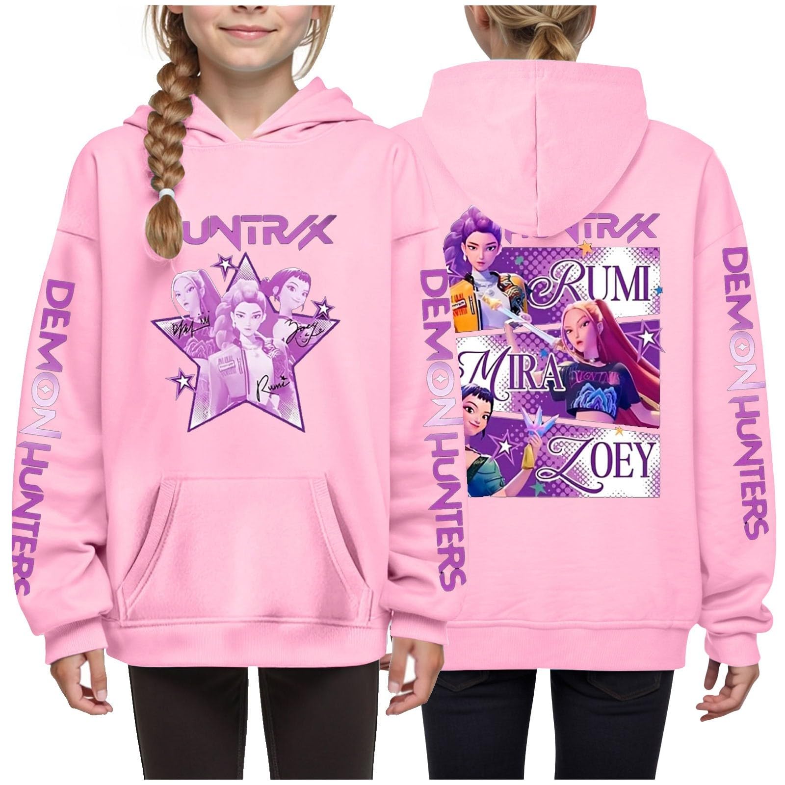 

Детская толстовка с капюшоном для мальчиков и девочек, однотонная, с длинными рукавами и карманом 150 розовый