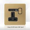 LangYeao Stainless Steel Wall Switch Socket UK Standard,1/2/3/4 Gang 1/2 Way Toggle Light Switch EU Sockets for Homes Hotels