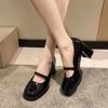 French Style Women's Mary Jane Shoes 2025 Spring New Vintage Medium Thick JKWomen's Shoes Lolita Black Single Shoes