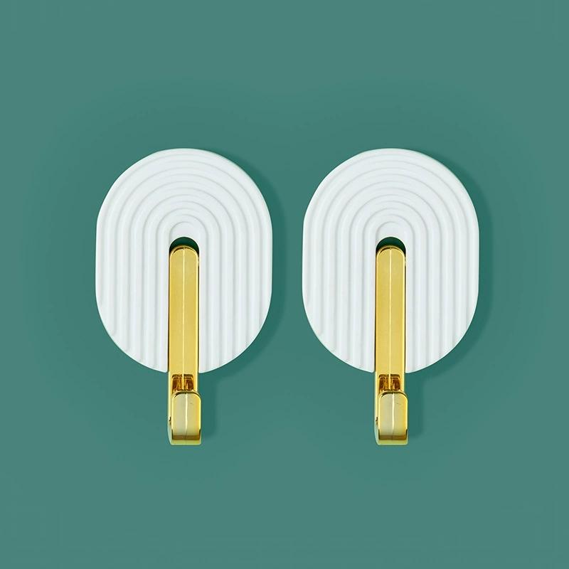 4PCS Wall Plastic Self-Adhesive Hook Multifunctional Bathroom Towel Rack Kitchen Strong Nano Glue Hook Door Rear Bag Hat Hanger