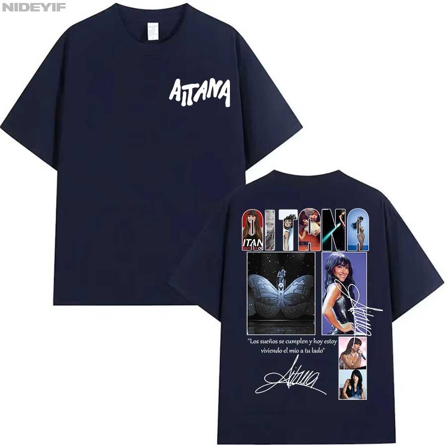 

Aitana Cuarto Azul Album Cover TShirt UNISEX Women Summer Cotton Y2K Clothing Oversize Fashion Round Neck Short Sleeved Tee 4XL