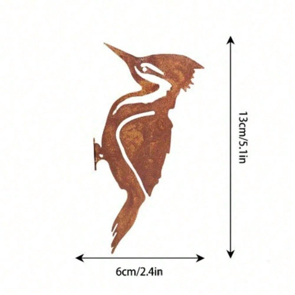 

1PC Rustic Iron Bird Silhouette Woodpecker Robin Garden Fence Decor Outdoor Patio Yard Ornament Farmhouse Wall Art Sculpture Vintage Cottagecore Gift TY8022-xiu ржавчина коричневого