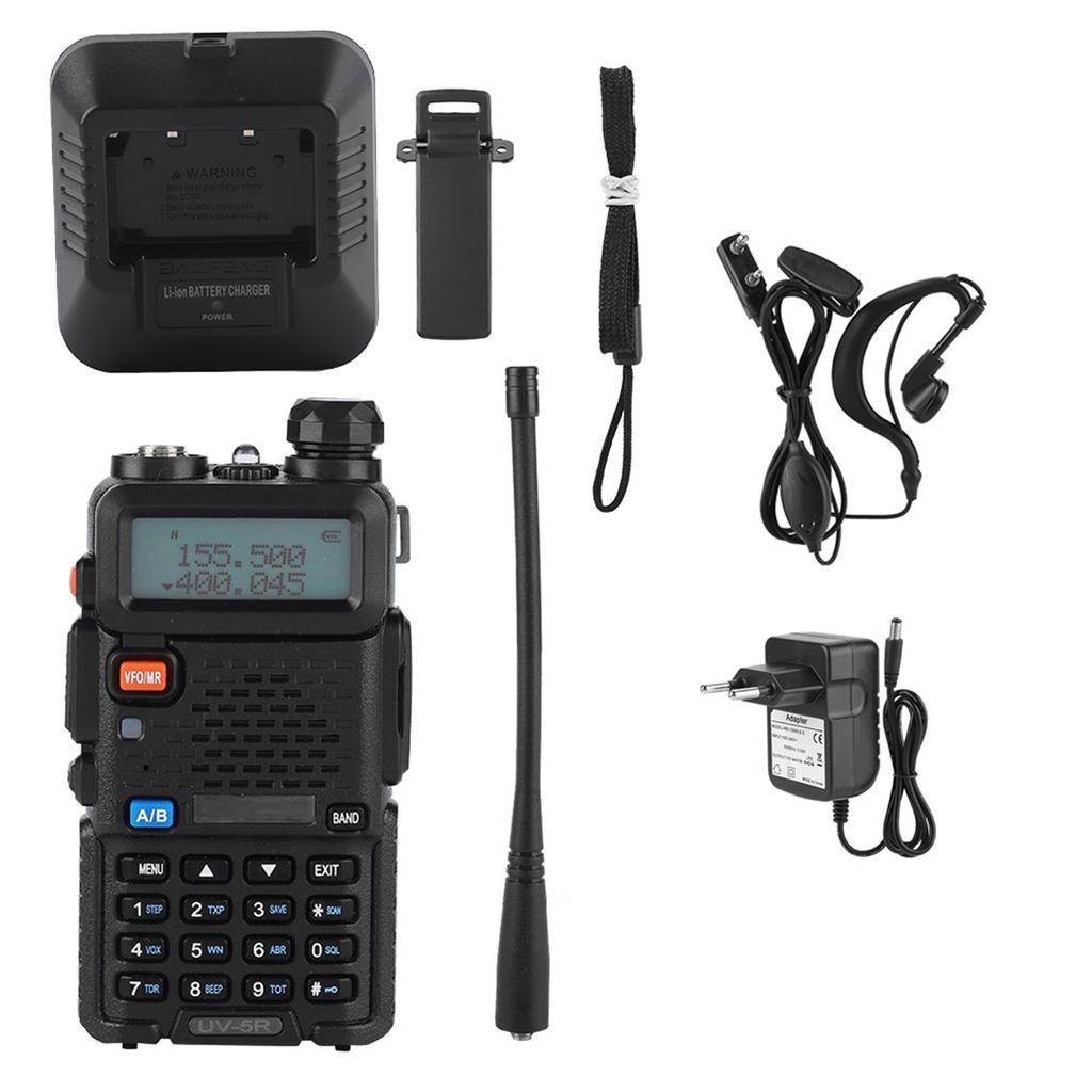 5W UV‑5R Portable VHF UHF Dual Band Walkie Talkie Professional Radio Transceiver