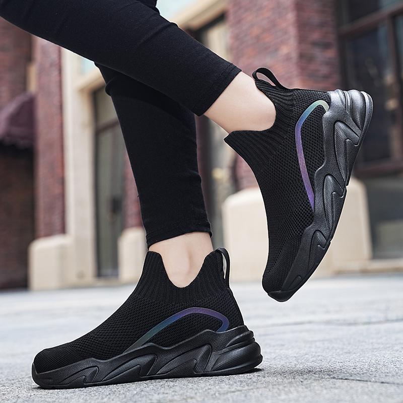 2024 Black Socks Sneakers Men Slip On High Sports Shoes Women Large Size 46 Fashion Unisex Breathable Brand Casual Sneakers Men