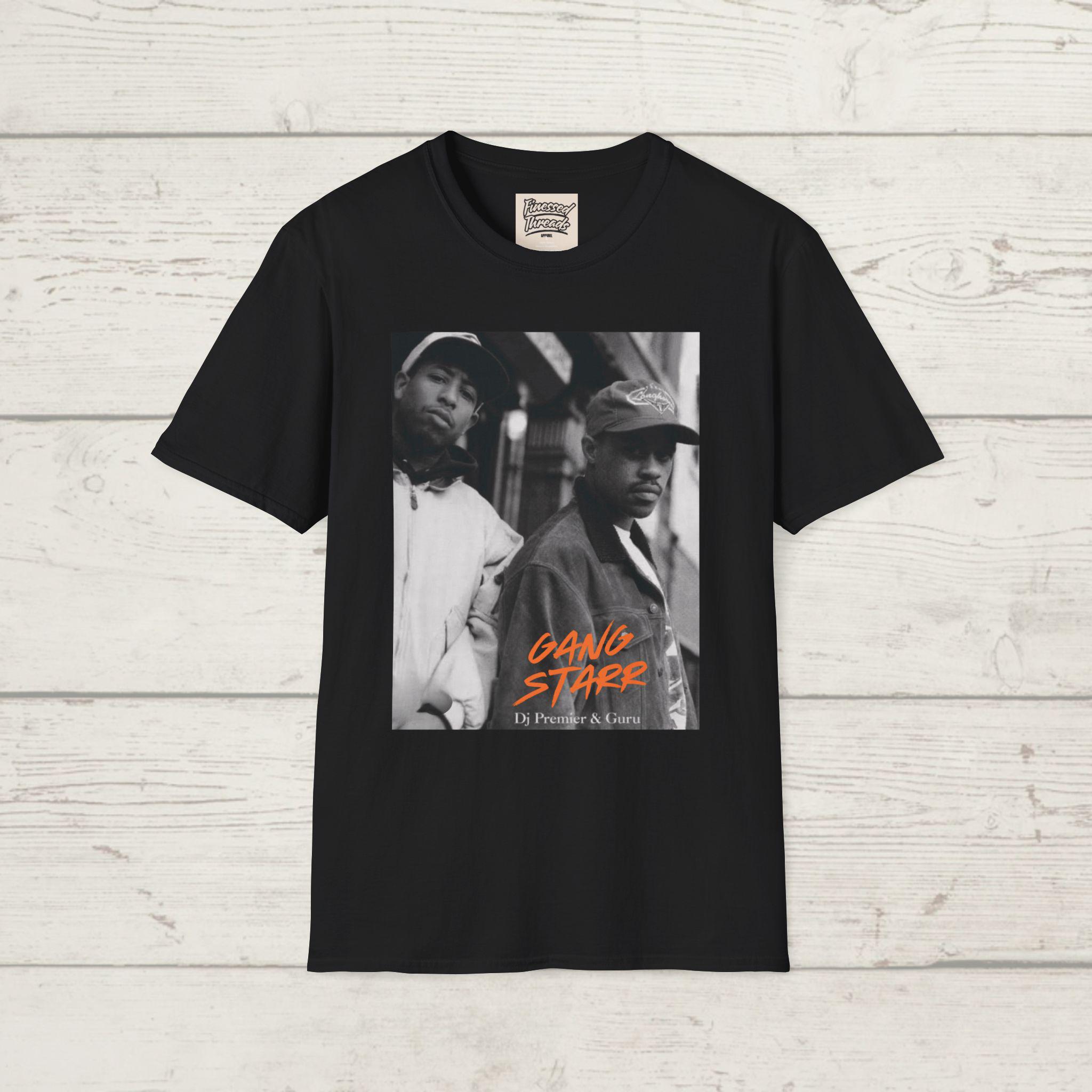 

Футболка Gang Starr, DJ Premier & Guru, Музична футболка Hip-Hop 100% Чиста Бавовна З принтом Для Дорослих та Дітей Дихаюча Футболка XL