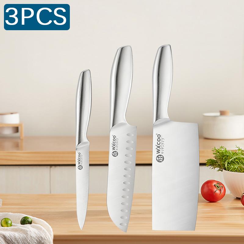 WXCOO Professional Japanese Kitchen Knife Stainless Steel Meat Chopping Knife for Cut Fruit Vegetable Knife with Steel Handle
