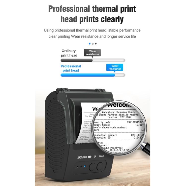 5811DD 58mm Bluetooth 4.0 Portable Thermal Bluetooth Receipt Printer, UK Plug