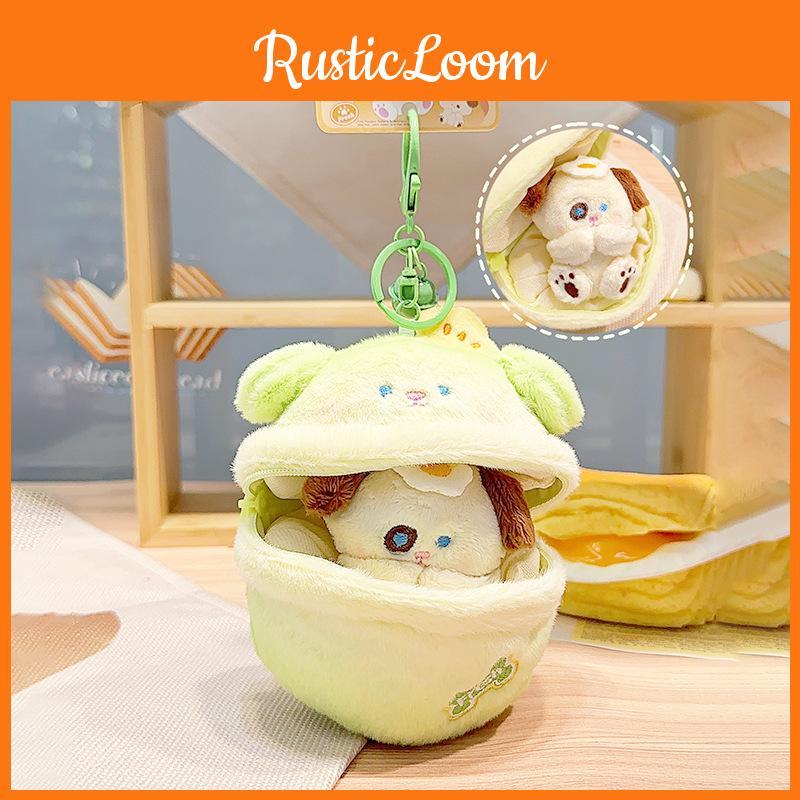 Colorful Fun And Plush Cartoon Puppy Bakery Surprise Pudding Keychain For Kids Adults And
