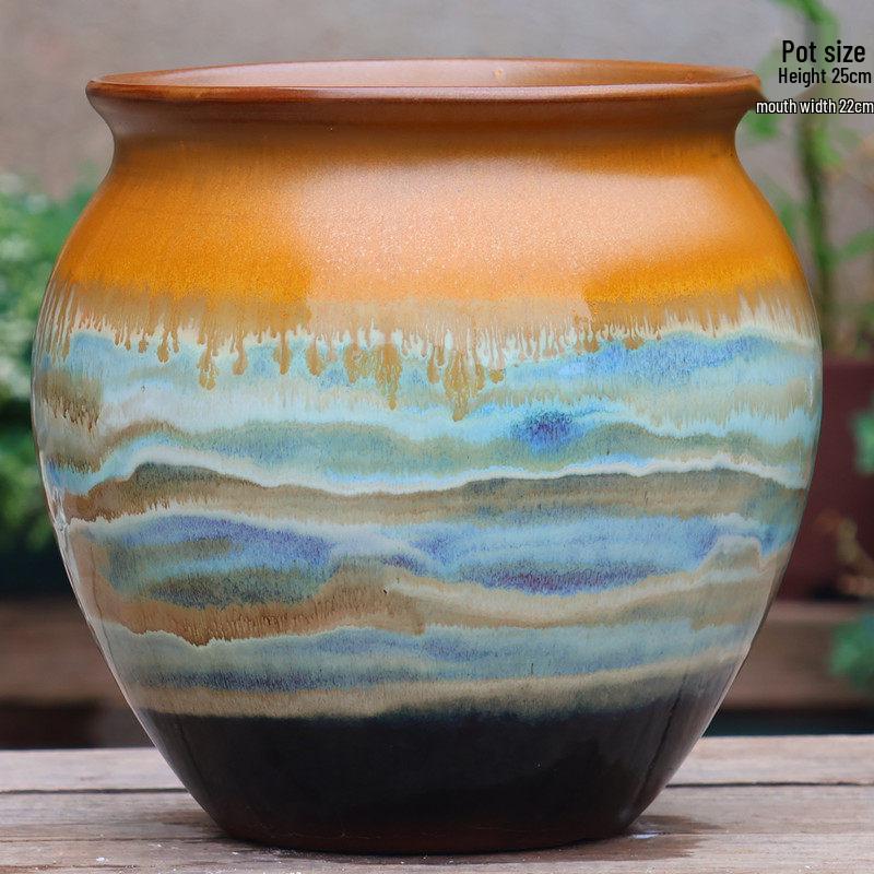 Coarse Ceramic Succulent Pot with Orchid Design – Old Tree Jade Pendant Style