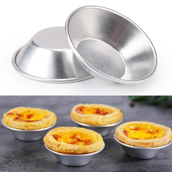 10Pcs Aluminum Alloy Non-stick Egg Tart Mold Cupcake Muffin Cookie Baking Mould
