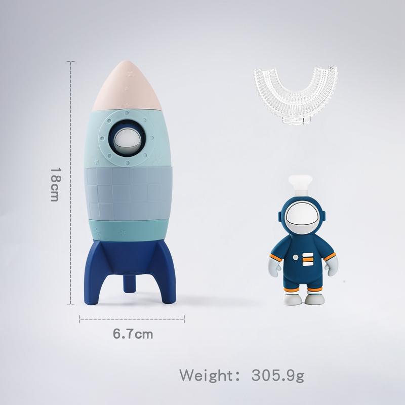 Baby Silicone Stacking Blocks Toys Cartoon Rocket Ornament Food Grade Teether Bpa Free Baby Room Decoration Gifts For Newborns