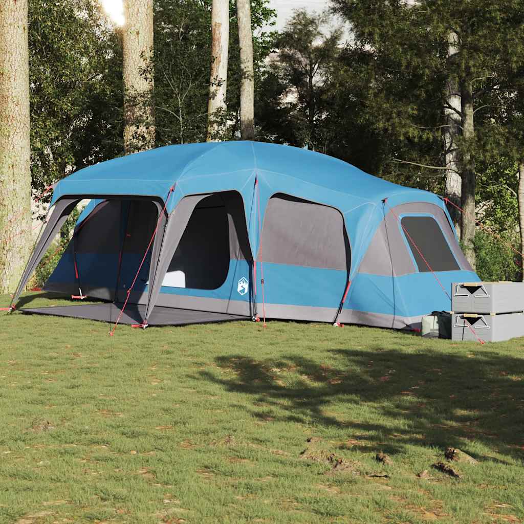 Family Tent with Porch 9 Person Capacity Blue Waterproof