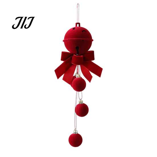 Flocked Christmas Bell Ornaments Nordic Velvet Ornament, Hanging Bells for Lanyard Pendants Tree Door Window Decor, Festive Holiday Home Decoration