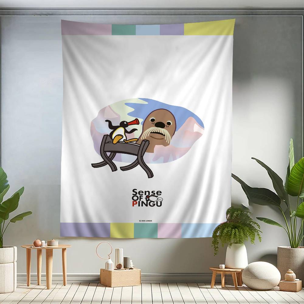 Cartoon Niedlich PPingu Pinguin Bunte Wandteppich Wandbehang Böhmische Wandteppiche Mandala Wandbehang Tücher