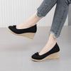 Scarpe con tacco alto da donna Xiaoxiangfeng francesi, con zeppa, con fiocco e punta a punta