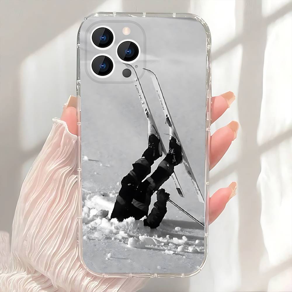 Snow Snowboard Ski Phone Case For iPhone 17,16,15,14,13,12,11 Pro,Max,Plus,X,XS,XR,SE4,E Mini Transparent Soft Cover