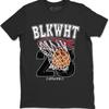 1 Black White Design Printed Basketball Sneaker Matching T-Shirt