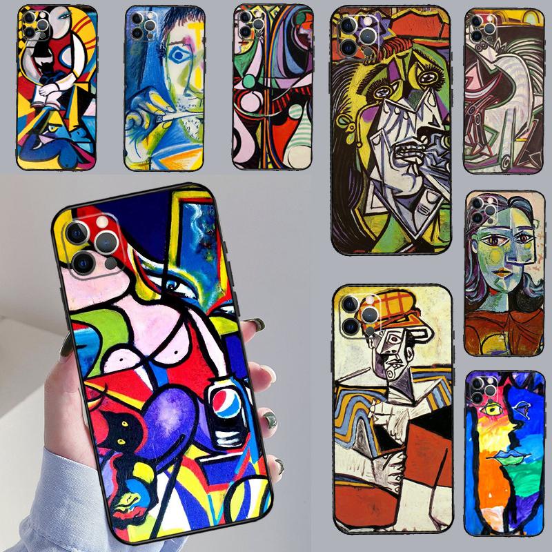 Picasso Abstract Painting Art Phone Case For iPhone 15 14 13 12 11 16 17 Pro Max 13 Mini 15 16 Plus 16e 17 Air Cover Funda