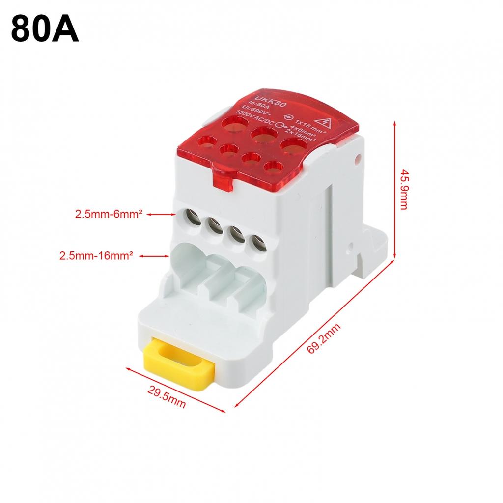 Essential Wiring Accessory Red Power Distribution Junction Box for DIN Rails