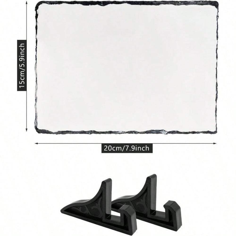 LYHLYA Sublimerings tom skiffersten Anpassad minnesram med displaystativ Sublimerings personlig bildram för värmeöverföringstryck