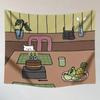 Cute Cat Girl Hanging Cloth Office Living Room Tapestry Home Wall Decoration Tapestry