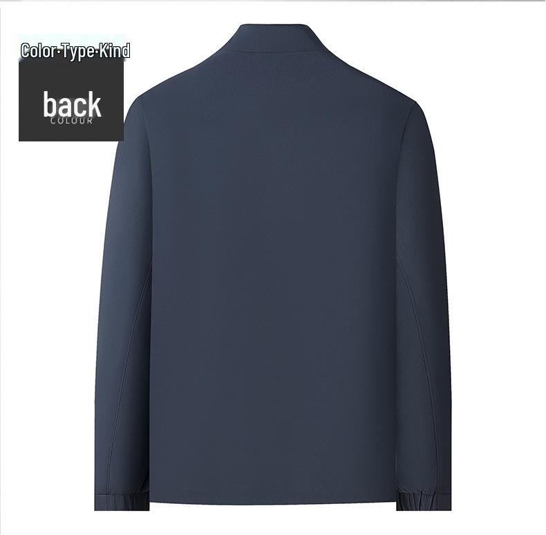 Men's Stand-up Collar Jacket for Spring/Fall - Casual Outerwear for Middle-Aged & Elderly