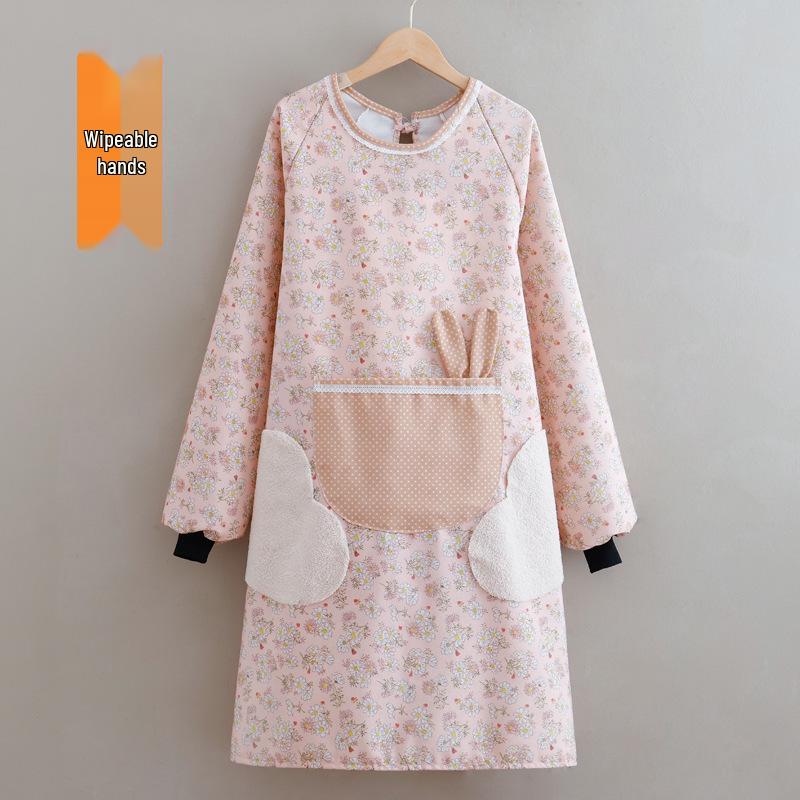 2024 Women's Long Sleeve Waterproof Kitchen Apron - Oil-Proof Coveralls for Home Use