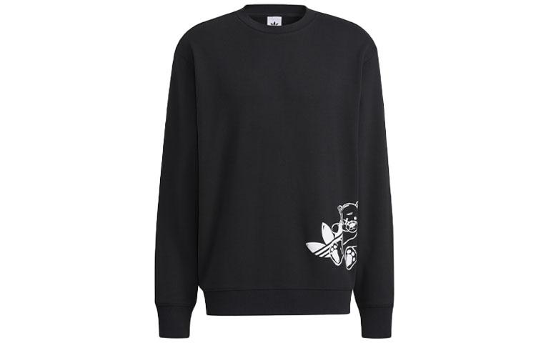 

Adidas Originals Bear Crew Sweatshirts Men s Black Crew Neck Moderate Regular HL4111 XS
