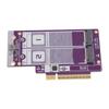 NVME To PCIe 5.0 X8 Expansion Card Dual M.2 NVMe Hard Drive Adapter Card with Baffle