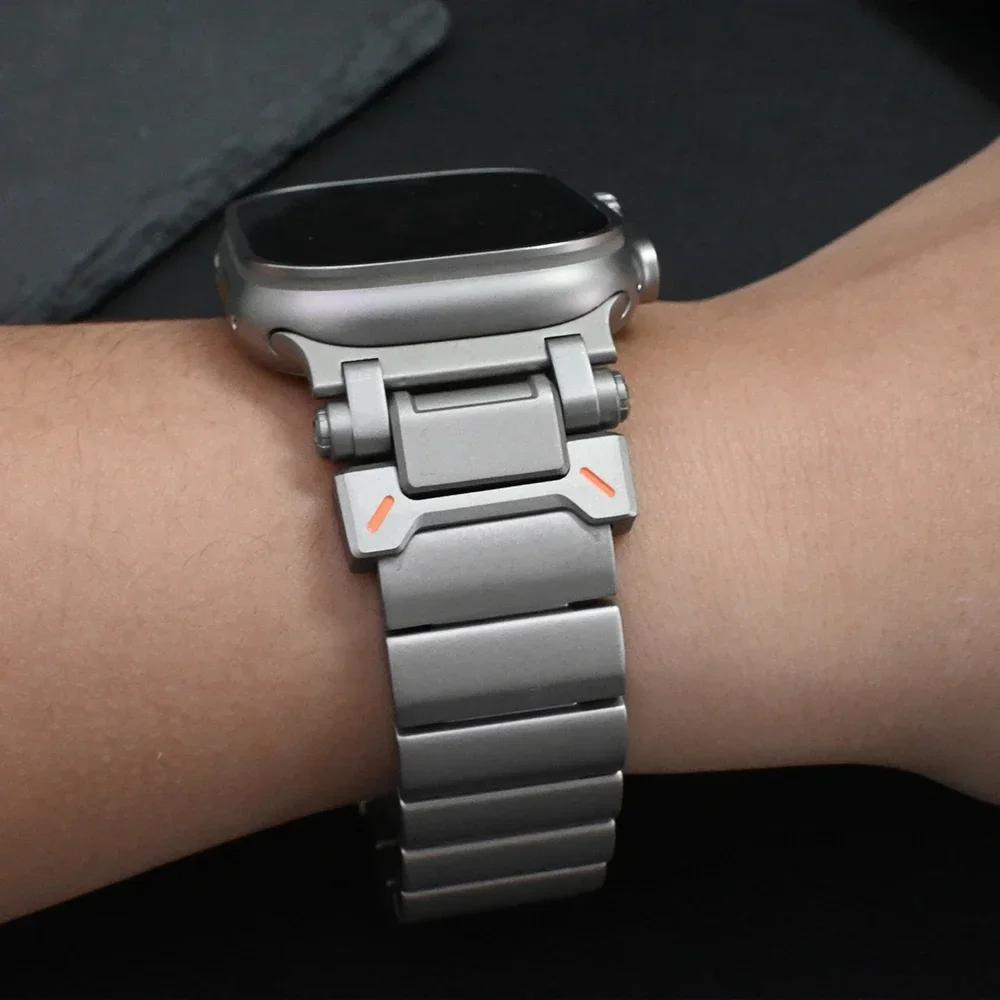 Titanium Bracelet for Apple Watch Series 10 46mm Ultra 2/1 49mm Metal Strap Correa for iwatch 9 8 7 45mm 6 5 4 SE 44mm Watchband