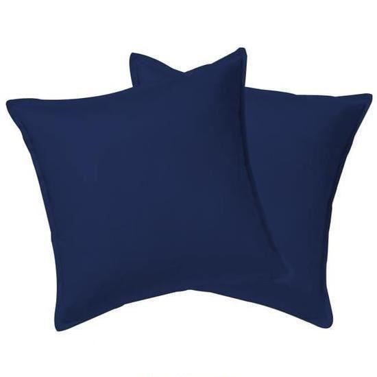 Duvet Cover - HOMEROKK - 220x240 Cm - 100% Cotton - Navy Blue - 2 Pillowcases + Fitted Sheet 140x190