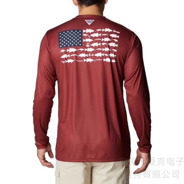 Colombia Pfg Fishing Suit Men's Long-sleeved T-shirt Summer Quick-drying Top Outdoor Sunscreen Breathable Fishing Suit