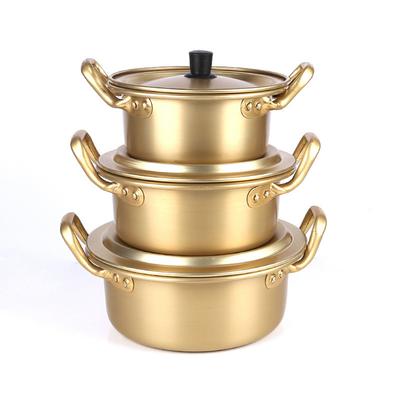 Suppentopf Aluminium + Oxidbeschichtung Topf für Hot Pot Instant-Nudeln Gekocht