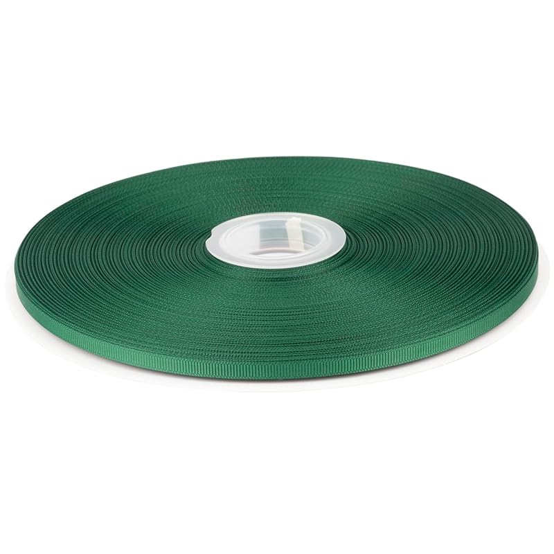 

[Tekdeere]Width 6mm solid forest green grosgrain ribbon, perfect for gift wrapping, sewing, hair accessories, wedding decorations - 91m/roll