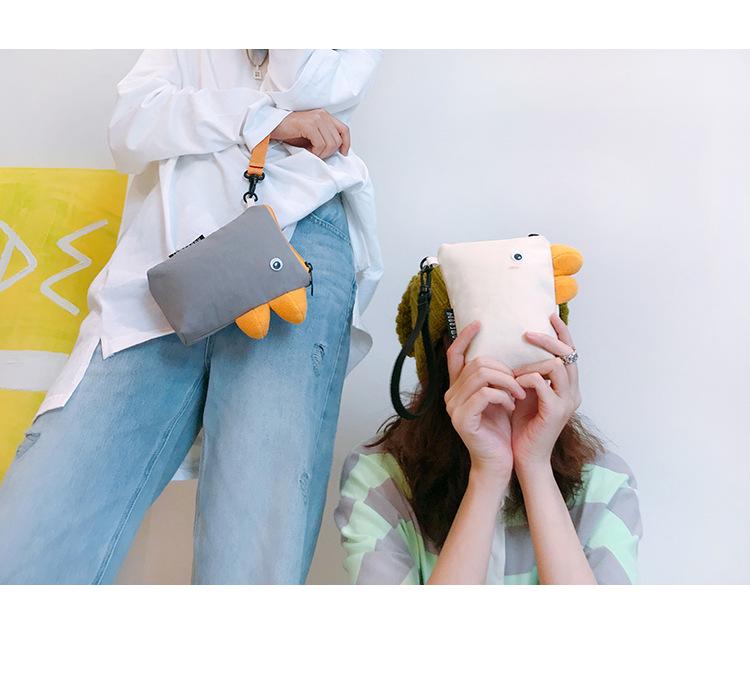Three-Color Patchwork Women's Canvas Phone and Coin Clutch - Cute, Funny, Handheld Bag for Summer 2021
