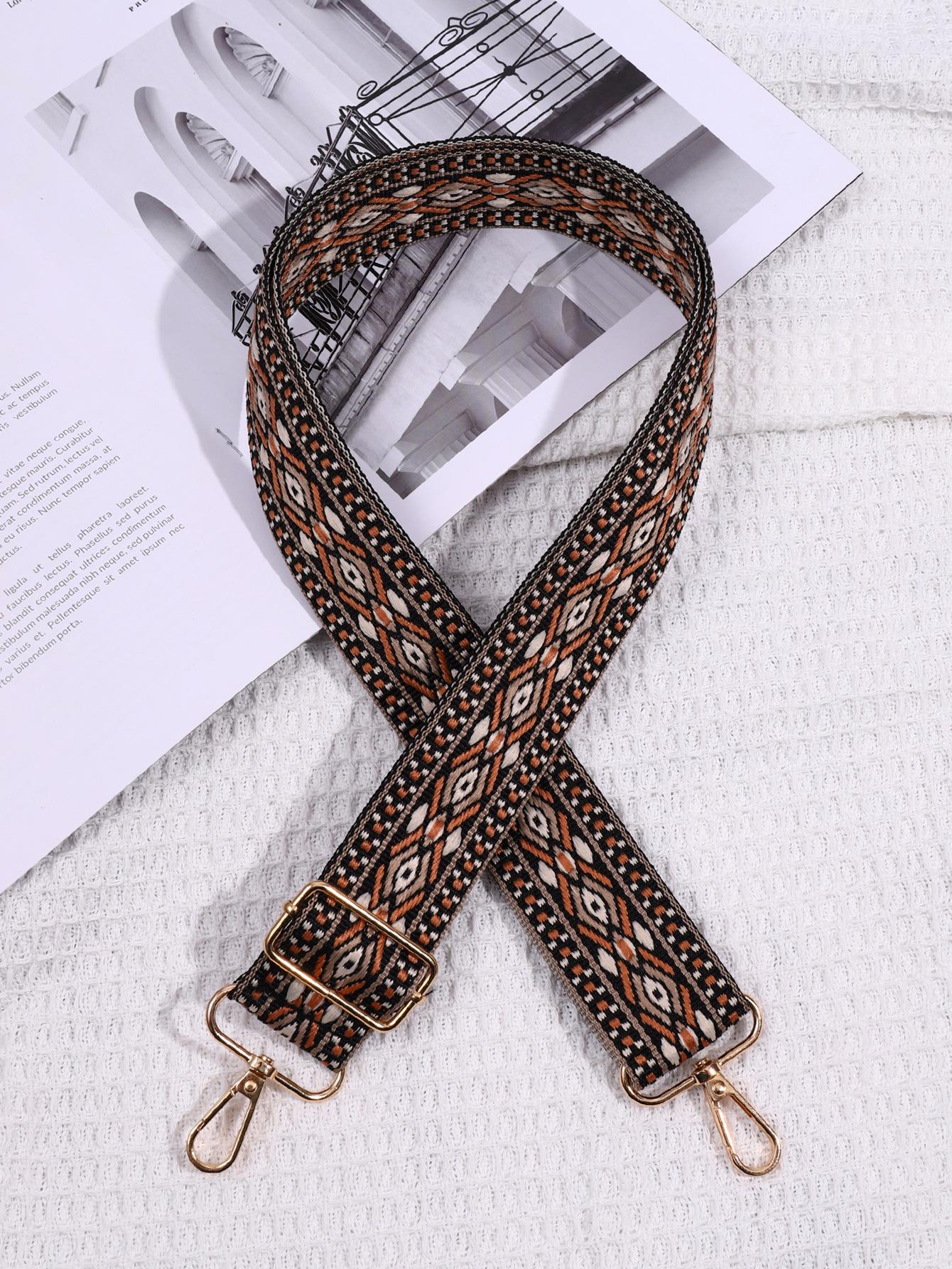 Этнический стиль широкий плечевой ремень для женских сумок кроссбоди - DIY замена длинного ремня коричневый