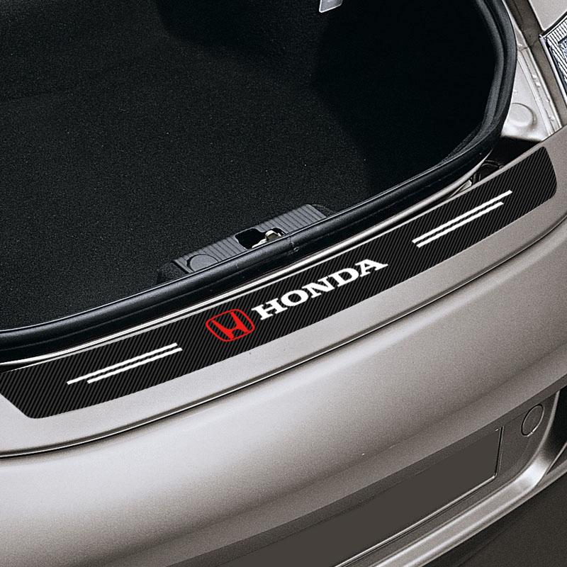 1ks Nálepka na zadní nárazník kufru auta z uhlíkových vláken Ochranná deska pro Honda Fit Mugen Insight Type S R VTEC Modulo Vezel RR Si