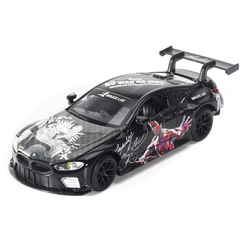 1/32 BMW M8 GTE Collaboration Version Alloy Sports Car Model Diecasts Metal Racing Car Vehicles Model Sound Light Kids Toys Gift