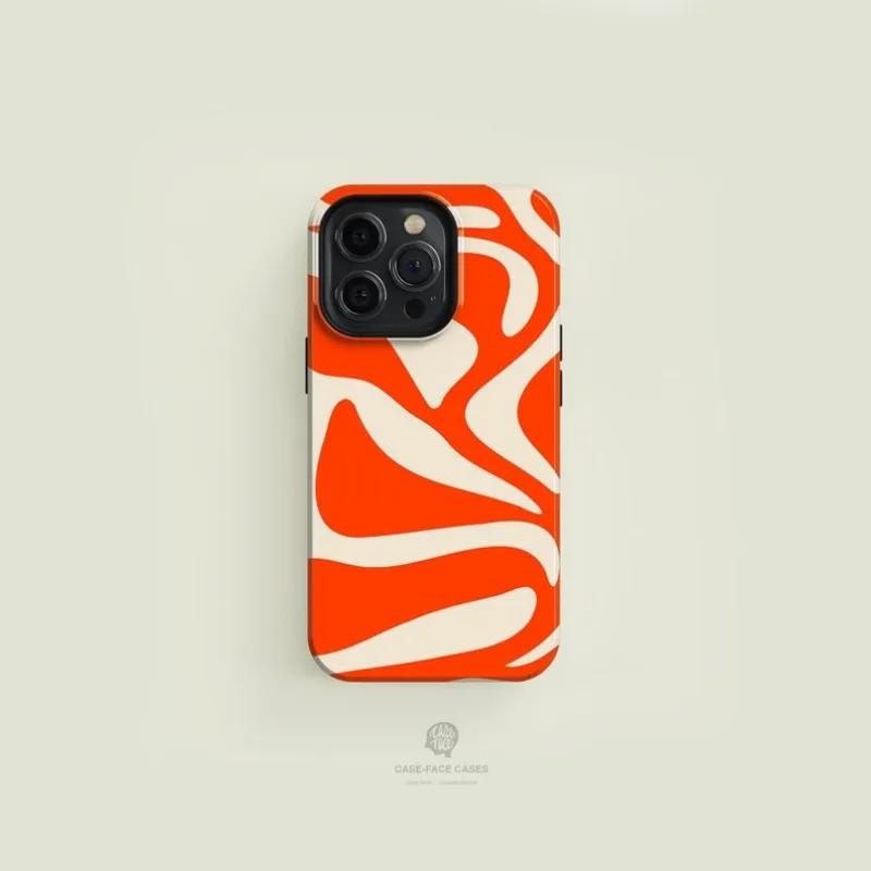 

luxury Clmj Floral Orange Phone Case for iPhone 16 15 14 13 12 11 Pro Max Plus Luxury Magnetic Double-layer Back Cover iPhone 11