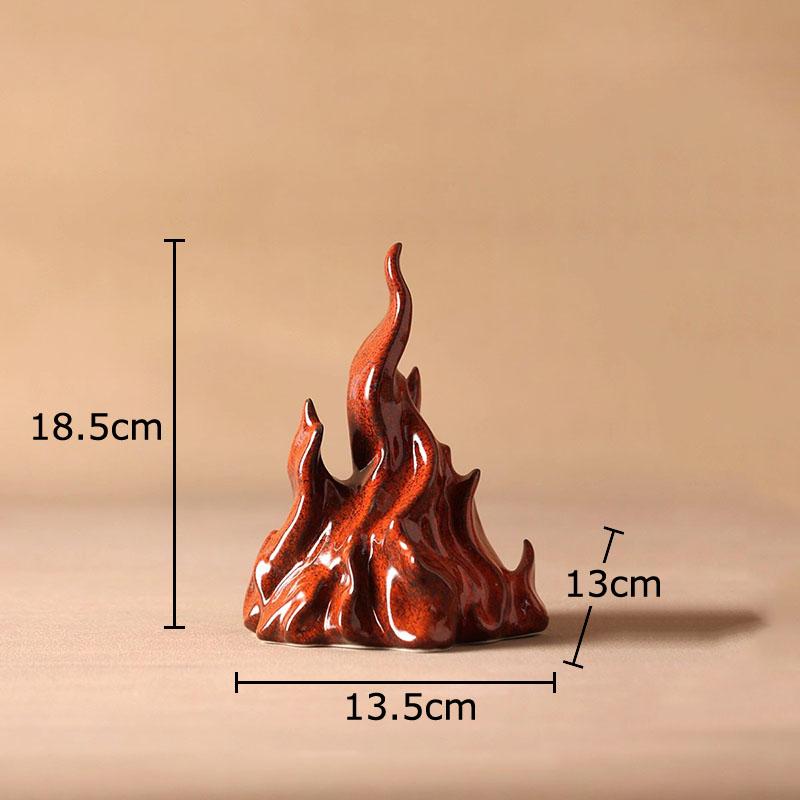 

Creative Red Flame Statue Desk Decoration Ornaments Twisted Flame Shape Handicrafts Porcelain Sculpture Room Aesthetics Decor