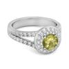 Peridot Doppel-Halo Akzentring – Sterlingsilber